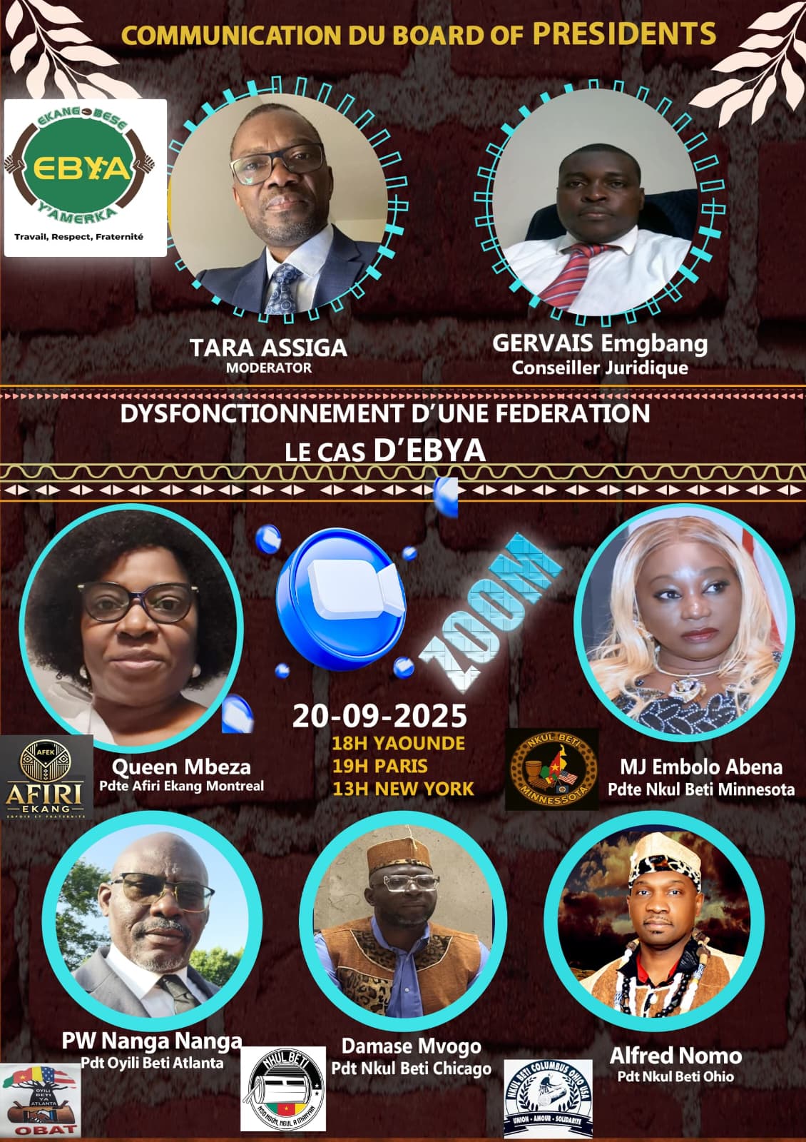 Communication du Board of Presidents EBYA